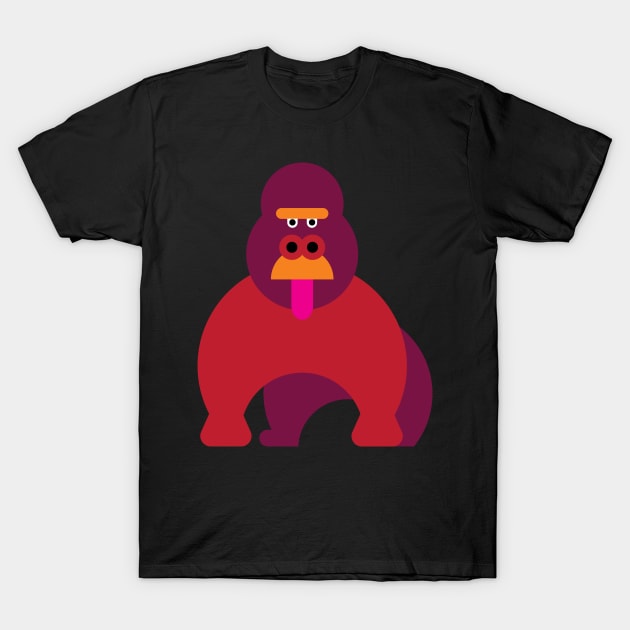 Gorilla Sticking Tongue Out T-Shirt by Pixel On Fire
